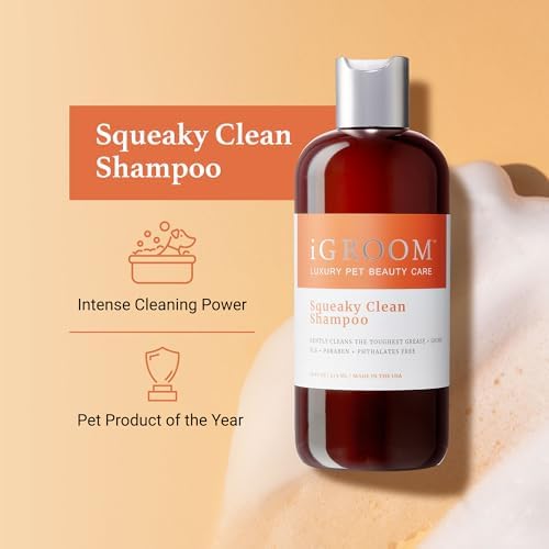 iGroom Squeaky Clean Dog Shampoo, Luxury Pet Beauty Care, Intense Cleaning Power, Chamomile Extracts Sooth Skin, Made in USA (16 OZ) - Image 2