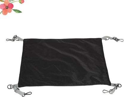 Waterproof Cat Hammock Bed with Fleece Reversible Warm Pet Sleeping Mat Black for Indoor Outdoor Cats