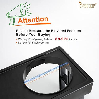 JASGOOD Large Dog Feeder Slow Eating Pet Bowl for Raised Pet Feeders Preventing Choking Food Water Bowl Elevated Diners Replacement Bowl (Black,Large,Fit Opening 8.9"-9.25") - Image 3
