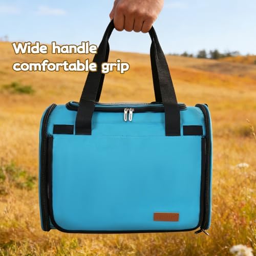 TWDEPART Cat Carrier Backpack - Multifunctional, Firm & Foldable with Roll-Up Shade, Breathable Design Includes Collapsible Bowl and Cushion (Blue) - Image 5