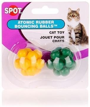 Ethical Pet Atomic Bouncng Ball Cat Toy (2 Pack) [Set of 4] by SPOT