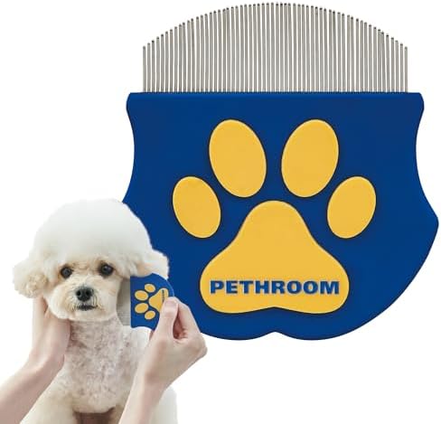 PETHROOM Professional Eye Comb for Pets, Stainless Steel Tear Stain Remover by PETHROOM
