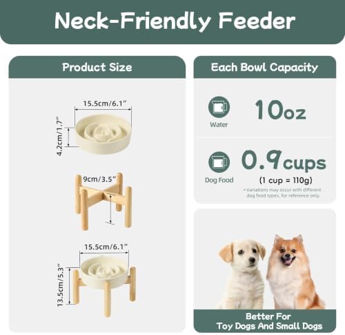 Havniva Elevated Slow Feeder Dog Bowls, 6.1 in Ceramic Slow Feeder Bowls - Image 2