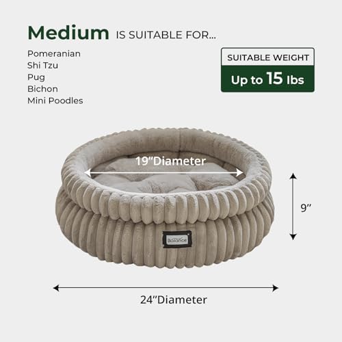 BALANCE Cat Bed Kitten Bed, Washable Round Cat Beds for Indoor Cats,Super Soft Plush Faux Fur Pet Bed for Puppy and Kitten with Anti-Slip Bottom - Image 5