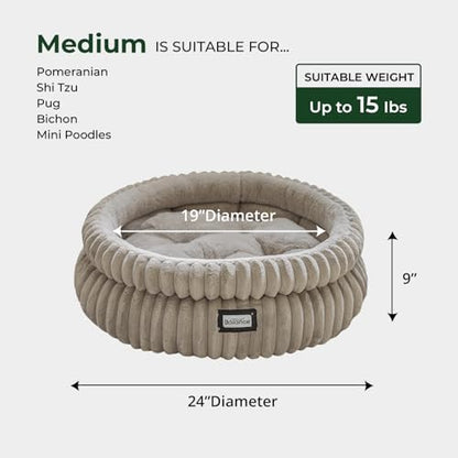 BALANCE Cat Bed Kitten Bed, Washable Round Cat Beds for Indoor Cats,Super Soft Plush Faux Fur Pet Bed for Puppy and Kitten with Anti-Slip Bottom - Image 5