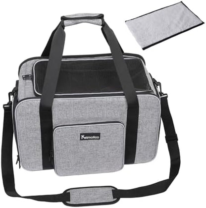 Petmolico Cat Carrier Soft-Sided Airline Approved, Medium, Grey-X863 by Petmolico