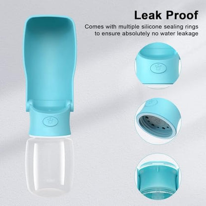 Portable Dog Water Bottle Dispenser [Leak Proof & Foldable] Dog Travel Water Bottle Bowl Accessories for Puppy Small Medium Large Dogs Pet Water Bottles for Dogs Walking Outdoor Hiking 19OZ - Image 3