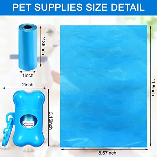 Teling 3000 Count Dog Poop Bags with 3 Dispensers, Blue - Image 2
