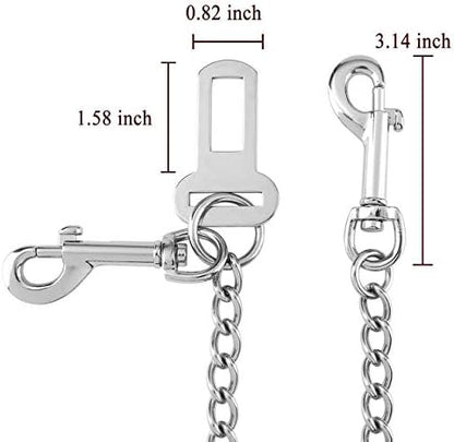 Stainless Steel No Chew Dog Car Seatbelt Pet Vehicle Safety Restraint Cable - Image 4
