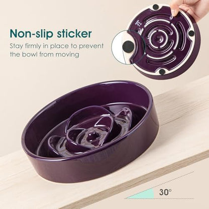 vancasso Slow Feeder Dog Bowl, 0.6 Cups Ceramic Small Puzzle Dog Food Dish - Image 6