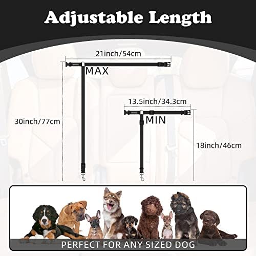 BWOGUE 2 Pack Dog Seat Belt for Car, Headrest Restraint Safety Leads - Image 4