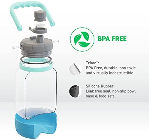 Asobu Buddy Bottle a Stainless Steel Insulated Water Bottle for with Removable Dog Water Bowl and Dog Food and Treat Storage Bowl (Blue, 50 Ounce) - Image 3