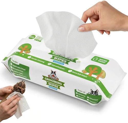 Pogi’s Dog Grooming Wipes – Hypoallergenic Pet Wipes for Paws, Body & Butt – Cleaning & Hydrating, Fragrance Free, 100 Count by PogisPetSupplies