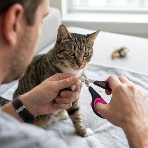 Cat Nail Clippers by Pet Republique – Professional Stainless-Steel Nail Clipper for Cats, Kittens, Hamster, Rabbits, Birds, & Small Breed Animals Claw Trimmer (Black+Pink) - Image 2