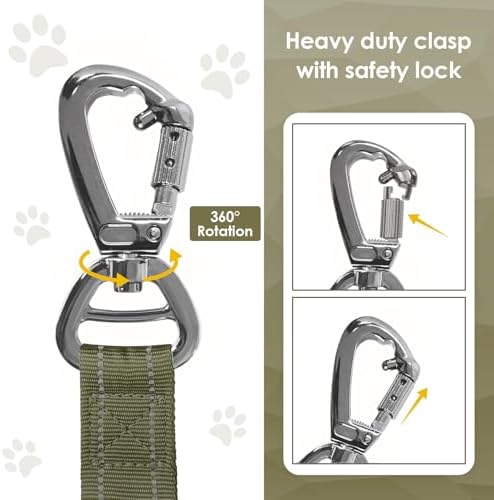 AUBELL Tactical Dog Leash Heavy Duty,4-6ft No Pull Bungee Leash,Green - Image 3