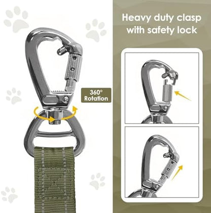 AUBELL Tactical Dog Leash Heavy Duty,4-6ft No Pull Bungee Leash,Green - Image 3