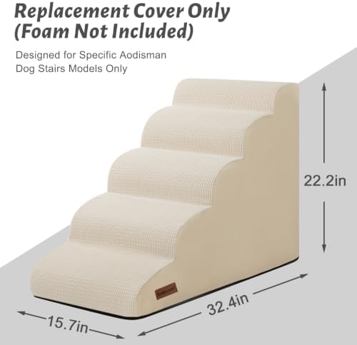 5-Step Dog Stairs Replacement Cover(for AODISMAN Pet Ramp Only),Beige - Image 3