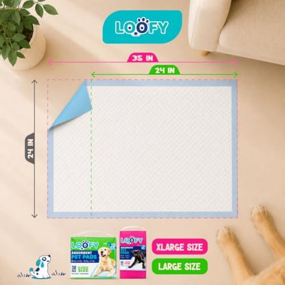 Loofy Pee Pads for Dogs, Training Pads for Dogs, Dog Training Pads, X-Large 35x24, 30 Count, Leak-Proof, Quick-Dry, Super Absorbent Puppy Potty Pads - Image 6
