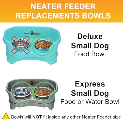 Neater Pet Brands 1.5 Cup (12 oz.) Stainless Steel Dog Bowls, Set of 2 Neater Feeder Replacement Bowls (Cat/Small Models), Dog Food Bowl & Water Bowl, Dishwasher Safe Metal Dish for Cats & Small Dogs - Image 4