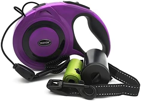 Heavy Duty Retractable Dog Leash 26ft,Pet Long Walking Leashes Leads for Small Medium Large Dogs Doggie Up to 110lbs (Purple) by Esbuy