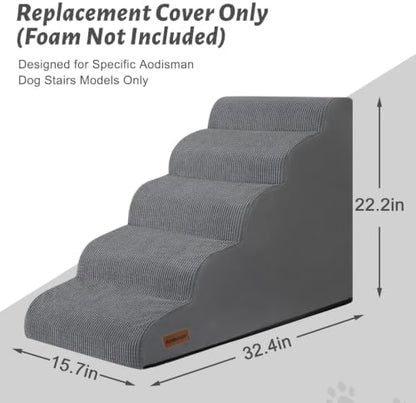 5-Step Dog Stairs Replacement Cover(for AODISMAN Pet Ramp Only),Grey - Image 3
