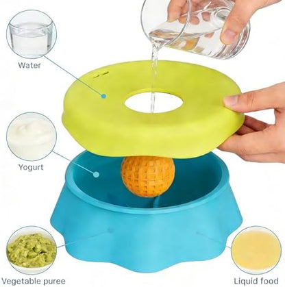 Slow Feeder Dog Bowl with Lick Ball, 2-in-1 Food Grade Silicone Dog Slow Eating Bowl, Detachable Anti-Choke Slow Feeder for Medium Large Dogs, Non-Slip Slow Eating Pet Bowl for Wet & Dry Food - Image 4