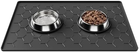 Pieviev Silicone Dog Cat Food Bowl Mat, Waterproof Raised Edge, 24'' x 16'' by Pieviev