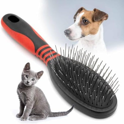 Jeffers Pet Single Sided Pin Brush for Dogs Cats Horses, Patented Pin Pad, Durable Bristles, Detangling Grooming Brush for Medium to Long Hair, Smooth Finish, Tangle Free Coat, Travel Size - Medium by Jeffers