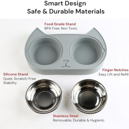 7 Ruby Road Kitten Food Bowl - Cat Food and Water Bowl Set for Indoor Cats - Image 3