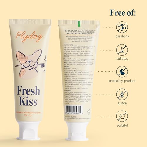 FlyDog Fresh Kiss Dog Tooth Brushing Kit, Enzymatic Dog Toothbrush and Toothpaste- Vet Approved Formula, Breath Freshener & Tartar Remover, 360° Toothbrush for All Round Cleaning (Coconut Oil) - Image 5