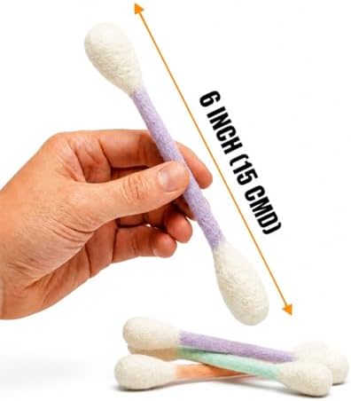 Glaciart One Swabs Cat Toys with Catnip - 6 Pk | Durable for Chew, Cute Cat Toys Interactive Kitty for Boredom, Exercise, & Play | Filled w/Organic Catnip for Anxiety & as Digestive Aid | Gift Idea - Image 2