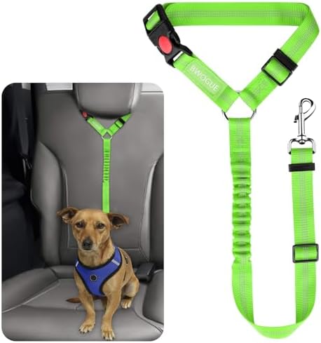 BWOGUE Dog Seat Belt for Car, Reflective Headrest Restraint Bungee Lead by BWOGUEPetHome