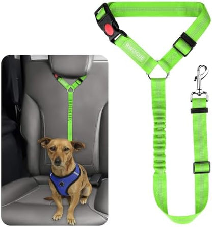 BWOGUE Dog Seat Belt for Car, Reflective Headrest Restraint Bungee Lead by BWOGUEPetHome