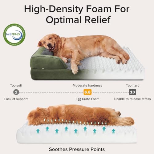 INVENHO L Plus Orthopedic Dog Bed for Large Dogs, Washable Dog Sofa with Egg-Crate Foam, Waterproof Lining and Non-Skid Bottom - Image 2