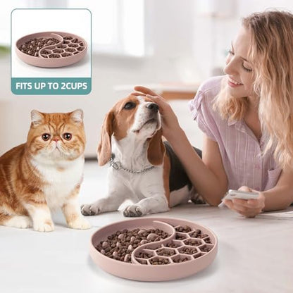 Slow Feeder Dog Bowl, Pet Puzzle Dish w/Suction Cup, Small Medium - Image 5
