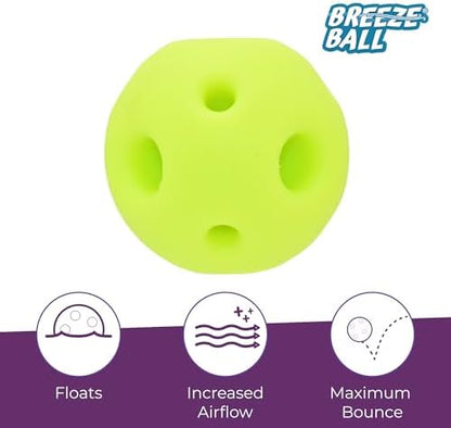 Multipet Breeze Balls for Dog - Bevel Tech Interactive Dog Toy w/Holes for Breathing - Flotable Ball for Dogs - Pet Toy for Chewing & Playing (1 Count, 3”, Random Color Surprise) - Image 3