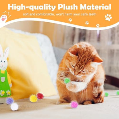 DF DUALFERV 30 Pcs Cat Pom Pom Balls, 1.5 Inch Multicolor - Image 5