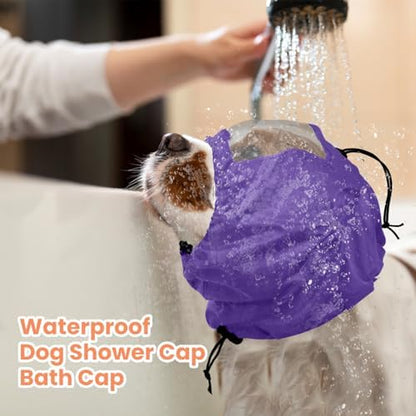 Nanaki Adjustable Shower Caps for Dogs Ears Dog Ear Covers for Bath, Shower Cap Reusable Waterproof Ear Covers for Dogs, Dog Ear Protection for Bath Dog Bath Ear Protection Bathing Grooming Swimming - Image 2