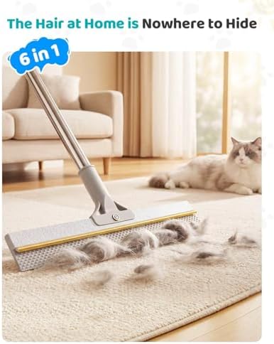 Pet Hair Remover for Carpet, 54 Inch Adjustable Long Handle Carpet Rake for Pet Hair Removal, 3 Piece Dog Hair Carpet Rake and Carpet Scraper Tool for Rugs, Couch, Stairs, Furniture - Image 2