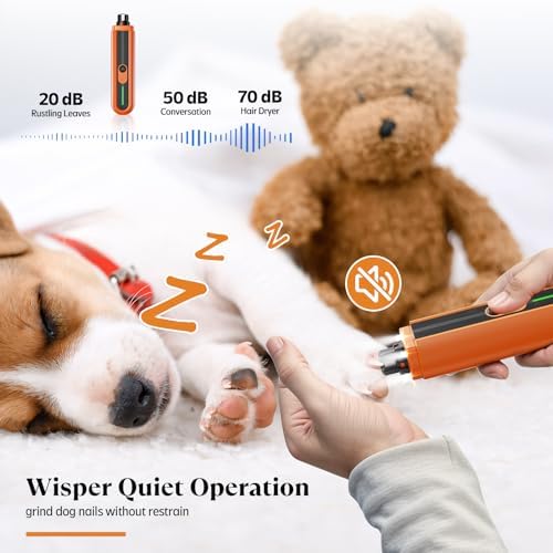YABIFE 4-Lights Dog Nail Grinder, Easy Quick Locate Dog Nail Trimmers, for Puppy Paw Toenails or Pets from Small, Medium to Large, with Travel Lock, Whisper Quiet, Heavy Duty 3 Speeds - Image 3