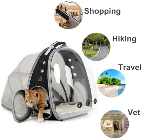 Cat Bubble Backpack with Fan, Fit up to 12 lbs, Space Capsule Astronaut Clear Window Pet Travel Carrier Backpack for Cat and Small Puppy - Image 5