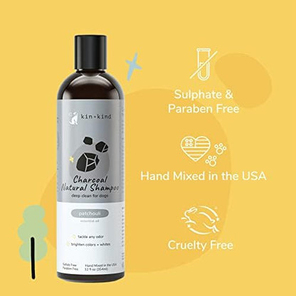 kin+kind Charcoal Natural Dog Shampoo - Deep Cleaning & Odor Control - Patchouli Fragrance - 12 fl oz - Image 4