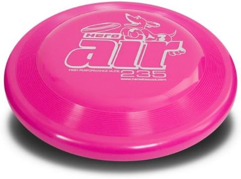 Hero Disc USA Hero Air 235 Dog Frisbee, Outdoor Dog Toy and Pet Frisbee, Lightweight Dog Flying Disc (Pink)