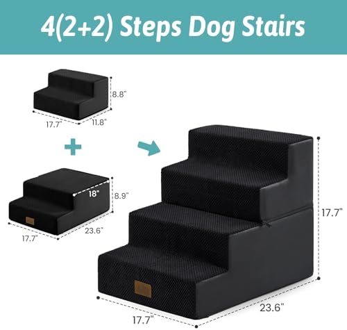 COZY KISS Dog Stairs for Small Dogs, 4 Step Pet Stairs for Beds & Couches - Image 5