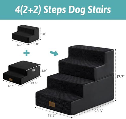 COZY KISS Dog Stairs for Small Dogs, 4 Step Pet Stairs for Beds & Couches - Image 5