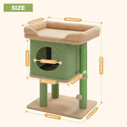 PAWZ Road 26”Cat Tower Cactus Cat Tree for Small Space - Image 6