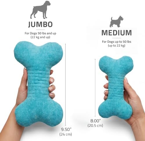 Playology Durable Plush Bone Toy- Crinkle Bone - Jumbo,Peanut Butter Scent - Image 5