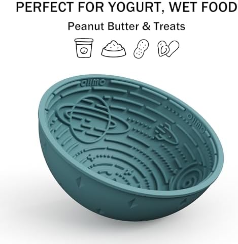 OHMO Slow Feeder Bowl & Lick Mat for Dogs, Galaxy Design, 6.3", Light Blue - Image 6