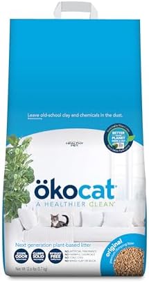 ökocat Original Wood Clumping Cat Litter, Unscented, 12.6 Pounds - Natural Ingredients, Stops Odor, Clumps Solid, 99% Dust Free, Lightweight Litter, Great for All Cats by okocat