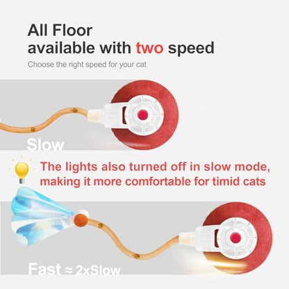 Jkanti Interactive Cat Toys for Indoor Cats,The 3rd Generation Agile Moving Cat Ball with Elastic Mesh Tail,Automatic Kitten Toys for Bored Indoor Cats,Motion Activated (Orange) - Image 3